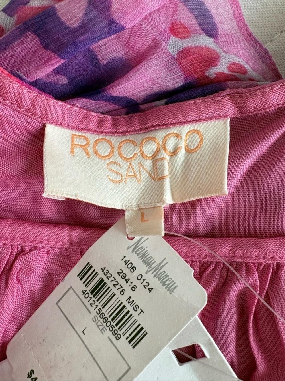 Rococo Sand Pink and Purple Floral Tie-Shoulder Maxi Dress - Picture 8 of 13